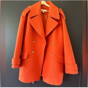 EUC MICHAEL KORS Wool Blend Oversized Double Breasted Peacoat